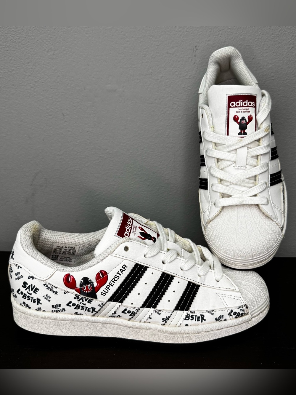Adidas Superstar x Philip Colbert 'Save The Lobster' Sneakers White Size 4.5
